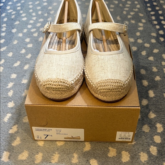 J. Crew Factory Shoes - J. Crew Factory Cream Espadrille Mary Jane Shoes